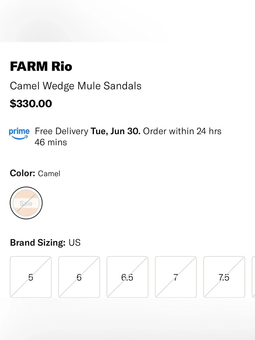 Farm Rio Camel Wedge Mule Sandals, NEW, Size 9 - Picture 6 of 15